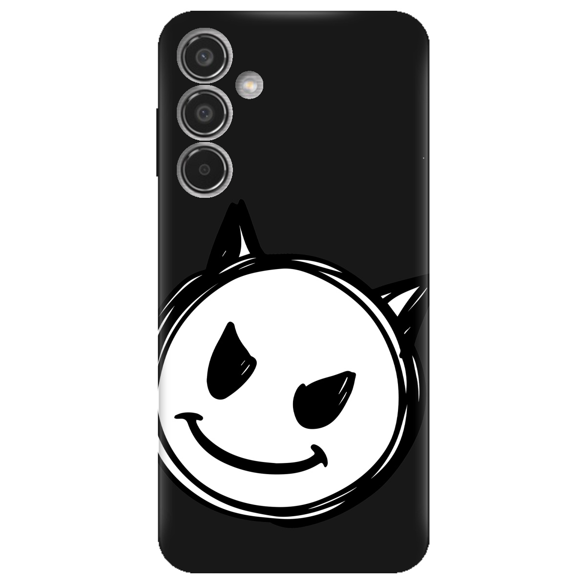 Чохол для Samsung Galaxy M35 5G чорний матовий soft touch Настрій чортеняти - фото 1 - Чохли для телефонів
