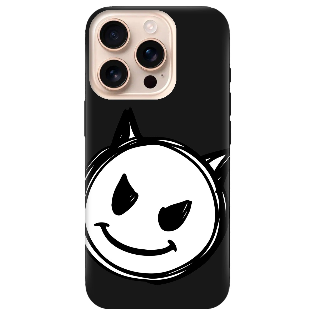 Чохол для Apple iPhone 16 Pro Max чорний матовий soft touch Настрій чортеняти - фото 1 Чохол для Apple iPhone 16 Pro Max чорний матовий soft touch Настрій чортеняти - фото 1 - Чохли для телефонів