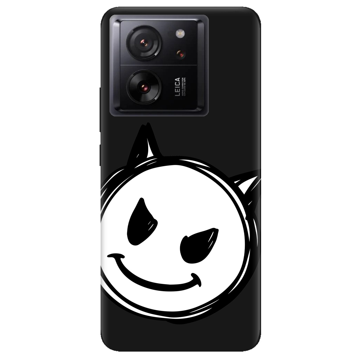 Чехол для Xiaomi 13T черный матовый soft touch Настроение чертенка - фото 1 - Чехлы для телефонов