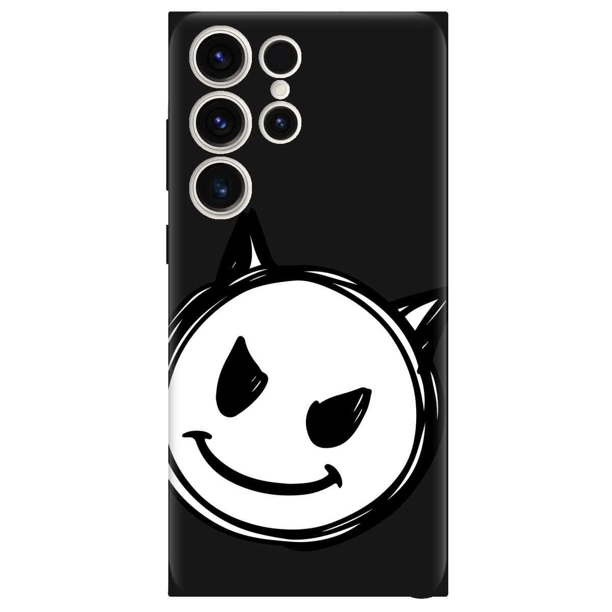 Чехол для Samsung Galaxy S25 Ultra черный матовый soft touch Настроение чертенка - фото 1 - Чехлы для телефонов