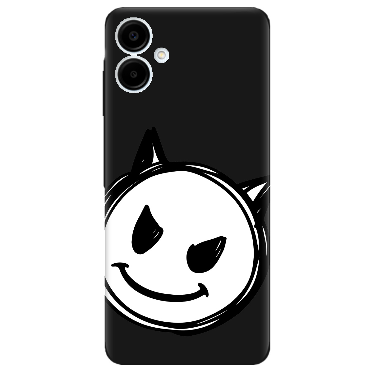 Чехол для Samsung Galaxy A06 черный матовый soft touch Настроение чертенка - фото 1 - Чехлы для телефонов