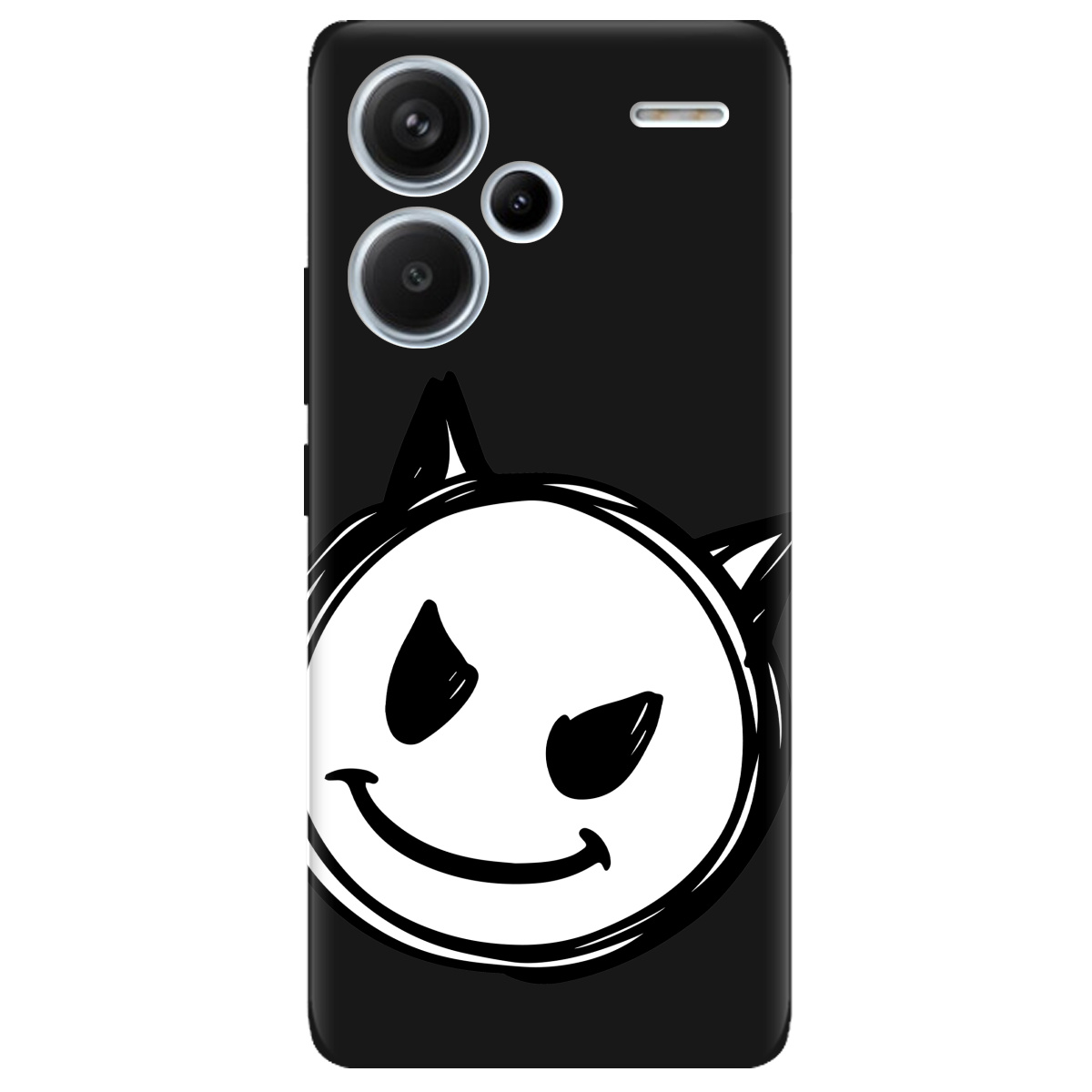 Чехол для Xiaomi Redmi Note 13 Pro + черный матовый soft touch Настроение чертенка - фото 1 - Чехлы для телефонов