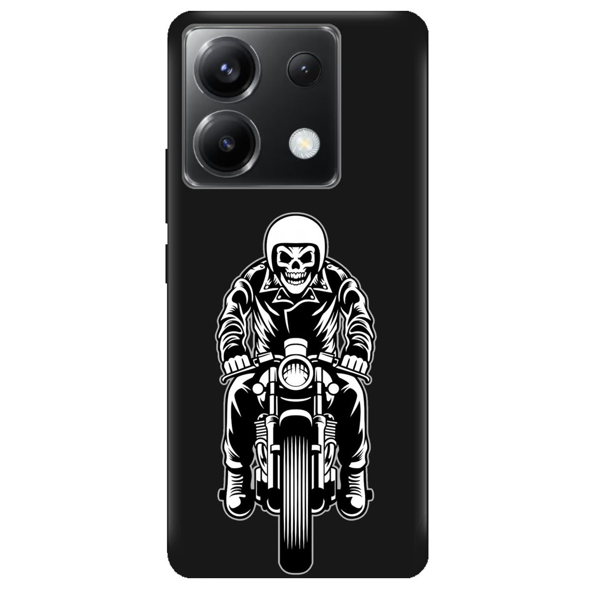 Чехол для Xiaomi Redmi Note 13 Pro 5G черный матовый soft touch Ночной всадник - фото 1 - Чехлы для телефонов