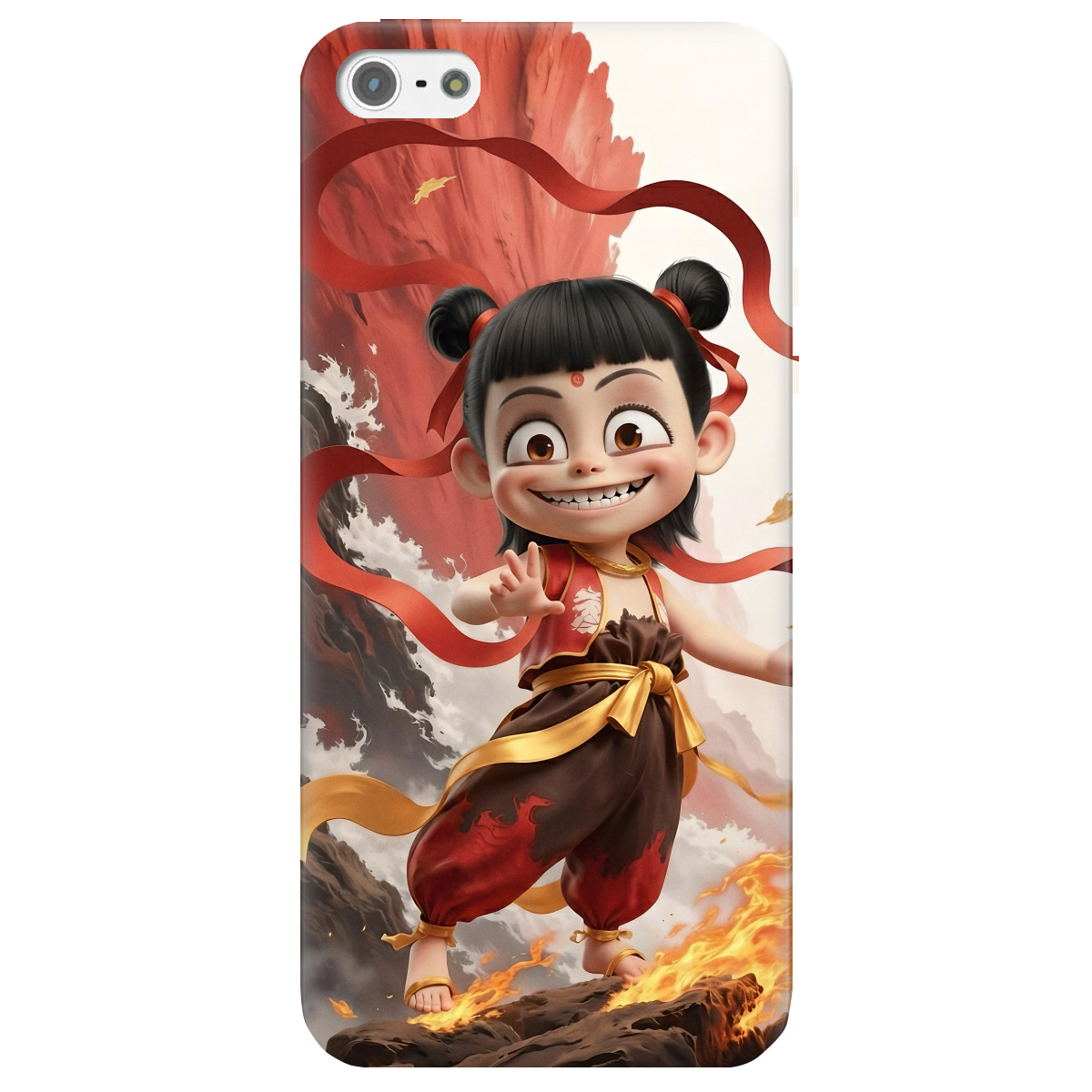 Чехол для Apple iPhone 5 / 5S прозрачный Огненная Нечжа - фото 1 - Чехлы для телефонов