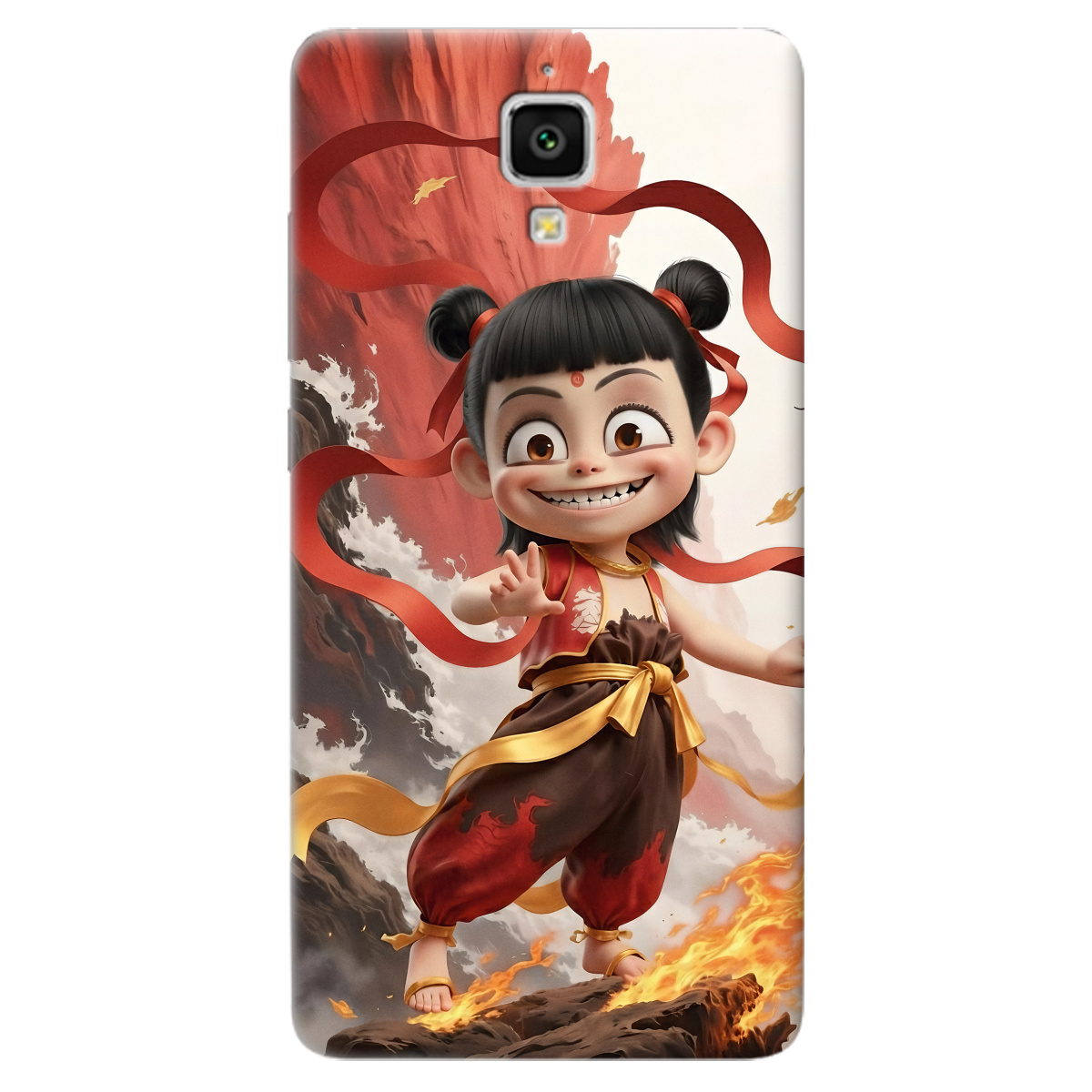 Чехол для Xiaomi Mi 4 прозрачный Огненная Нечжа - фото 1 - Чехлы для телефонов