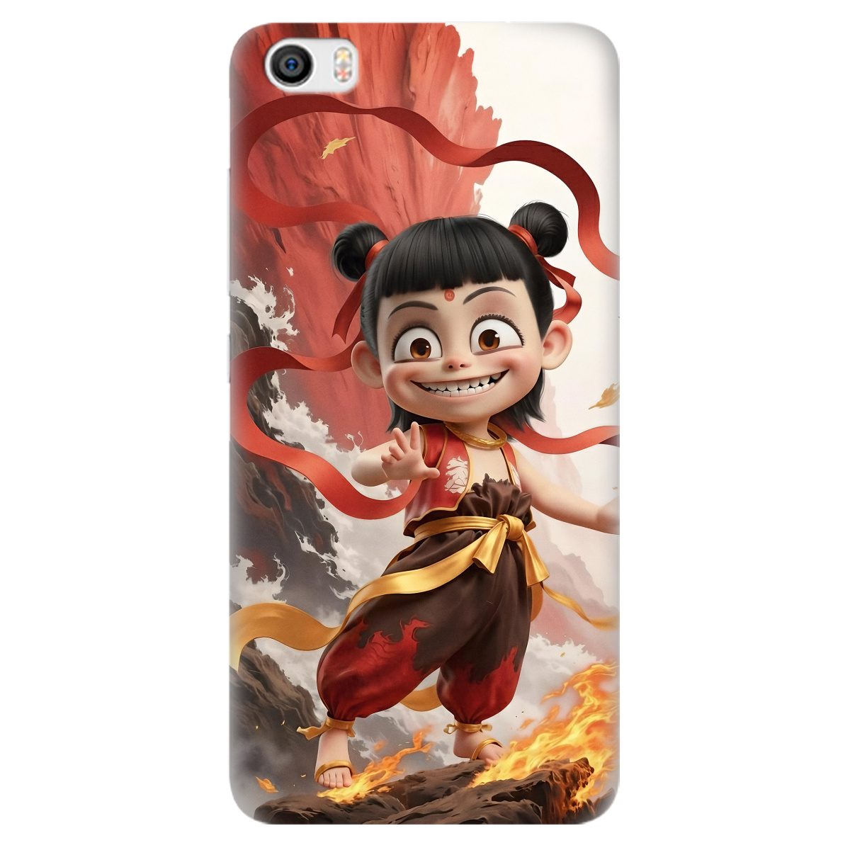 Чехол для Xiaomi Mi 5 / Mi 5 Pro прозрачный Огненная Нечжа - фото 1 - Чехлы для телефонов