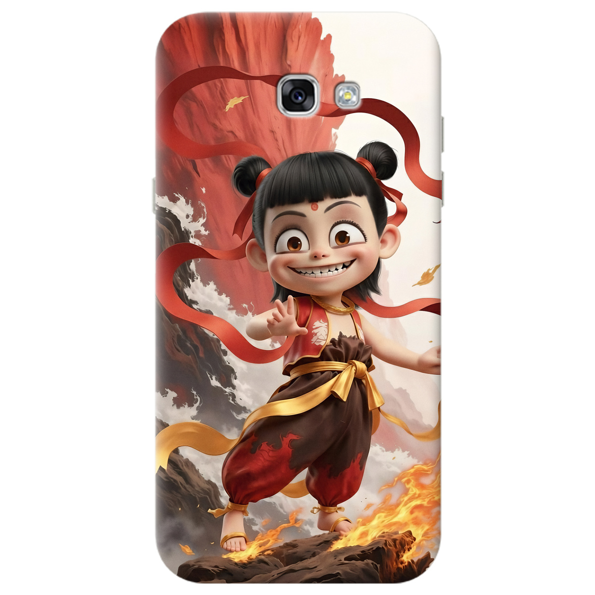 Чехол для Samsung Galaxy A7 2017 прозрачный Огненная Нечжа - фото 1 - Чехлы для телефонов