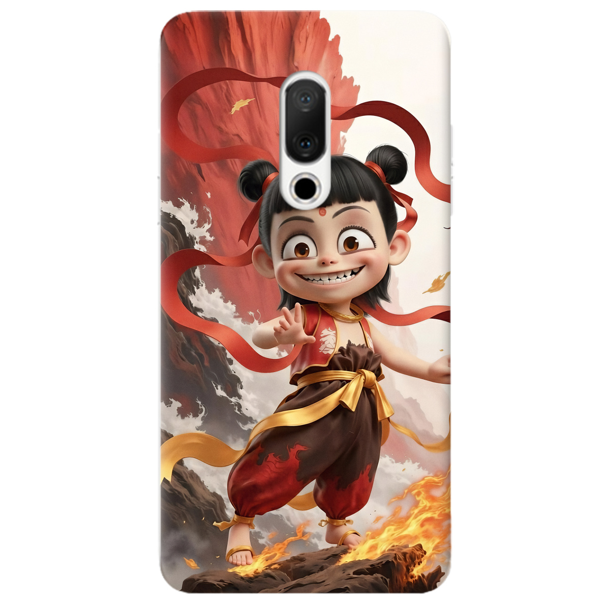 Чехол для Meizu 15 прозрачный Огненная Нечжа - фото 1 - Чехлы для телефонов