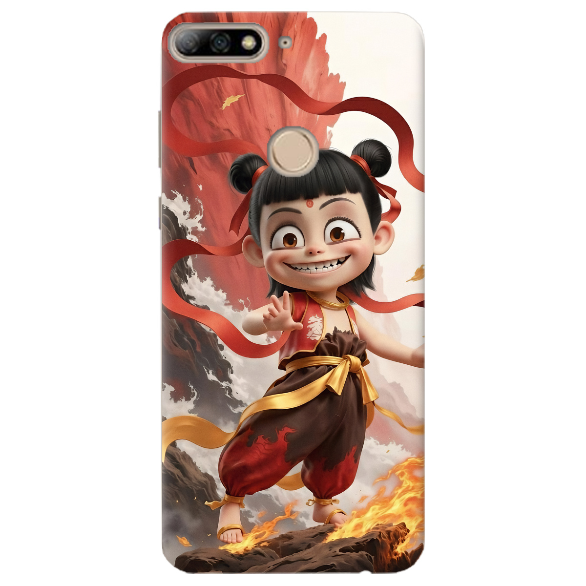 Чехол для Huawei Y7 Prime 2018 прозрачный Огненная Нечжа - фото 1 - Чехлы для телефонов
