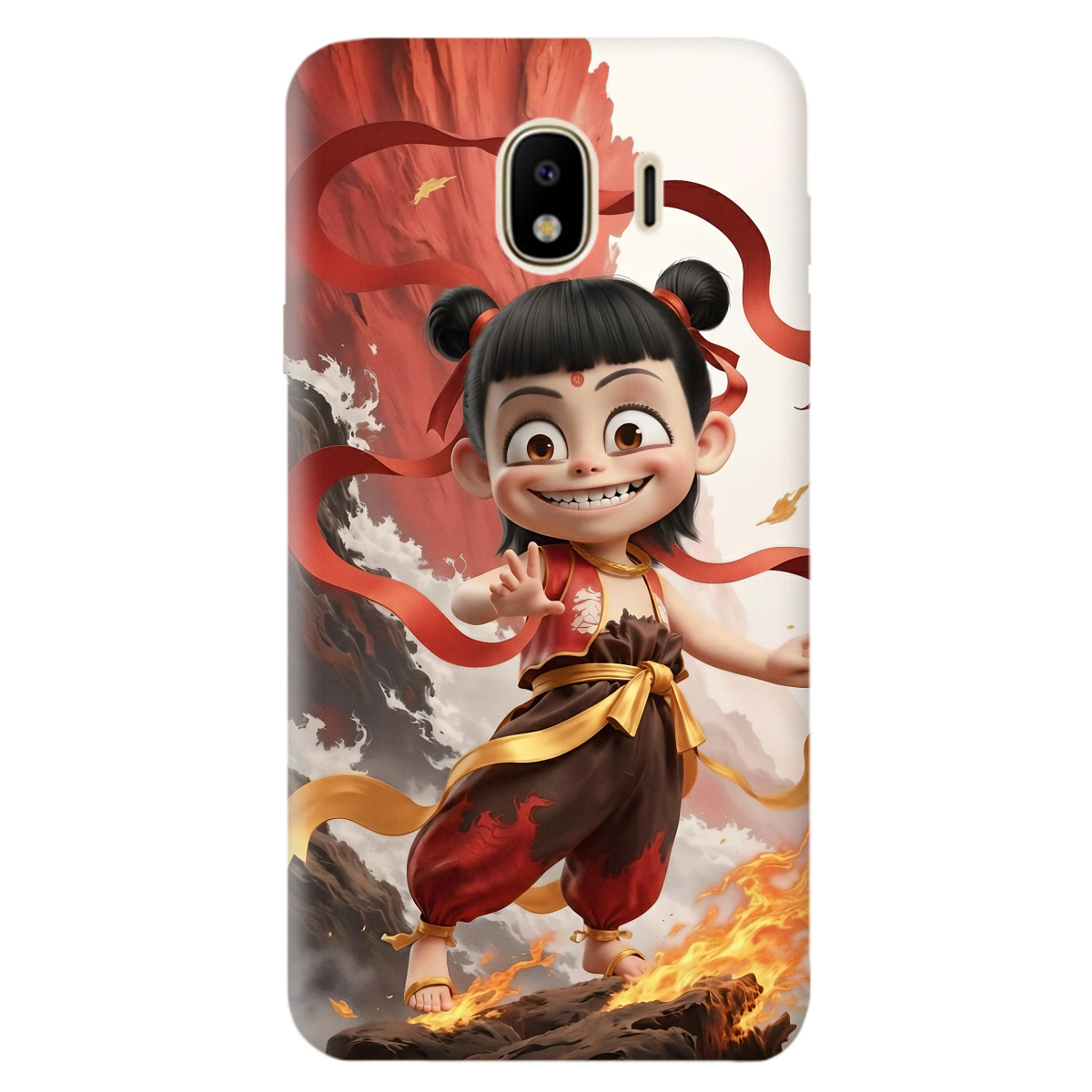 Чехол для Samsung Galaxy J4 2018 прозрачный Огненная Нечжа - фото 1 - Чехлы для телефонов