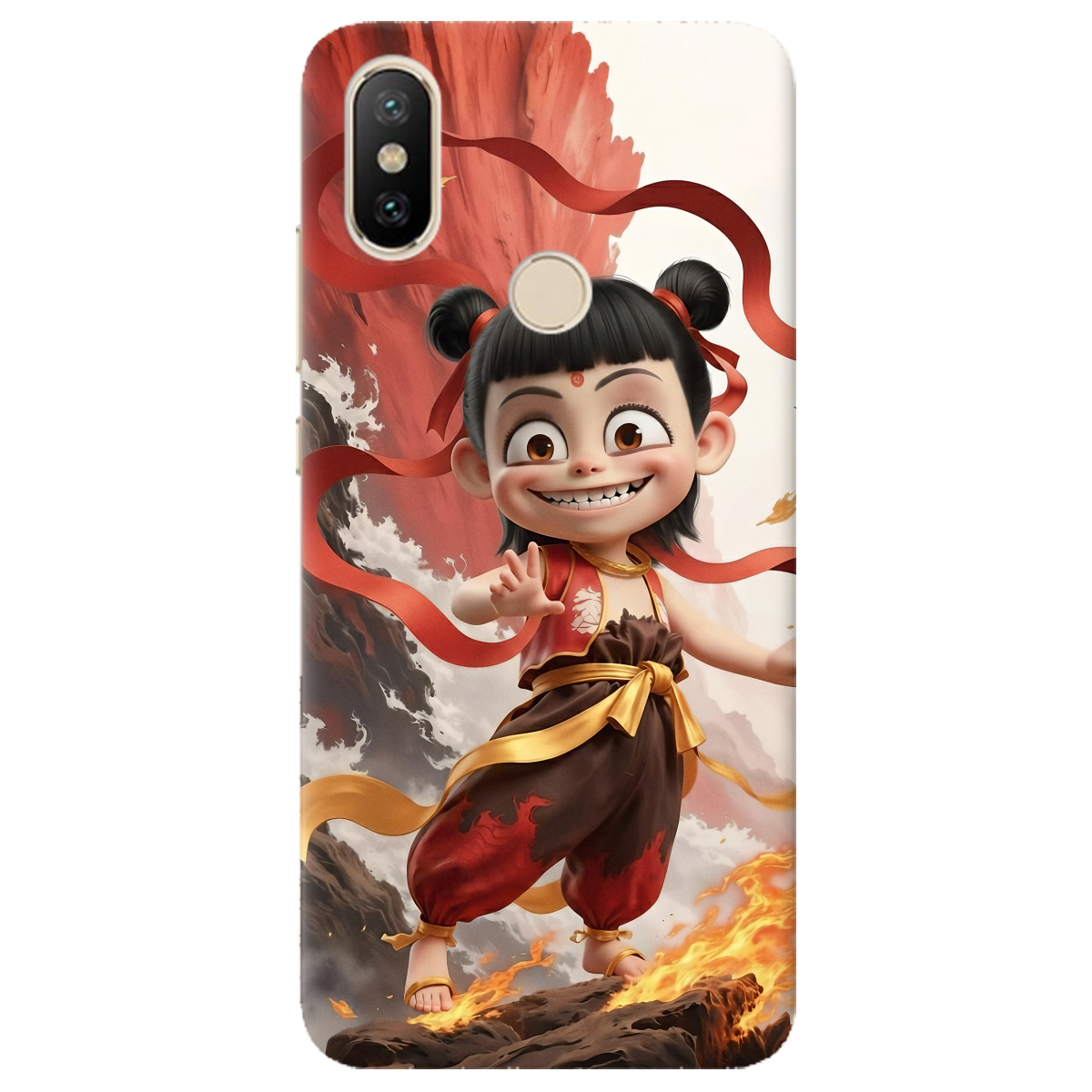 Чехол для Xiaomi Mi A2 Mi 6X прозрачный Огненная Нечжа - фото 1 - Чехлы для телефонов