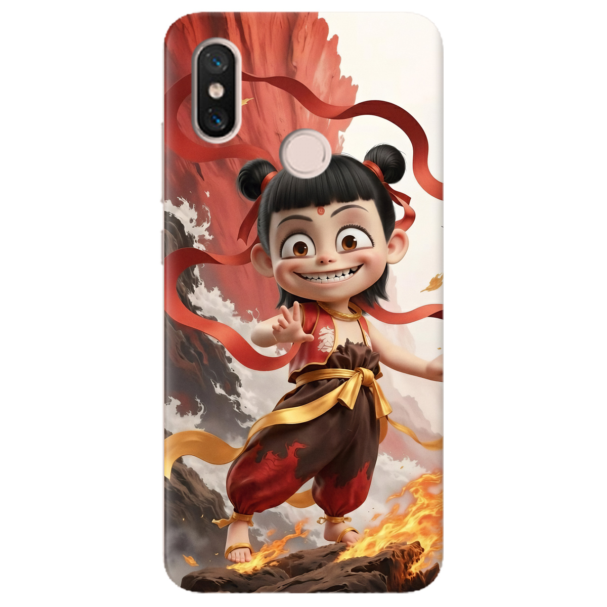 Чехол для Xiaomi Mi 8 SE прозрачный Огненная Нечжа - фото 1 - Чехлы для телефонов