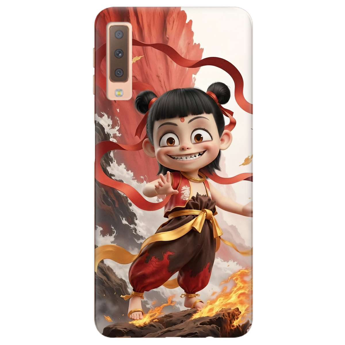 Чехол для Samsung Galaxy A7 2018 прозрачный Огненная Нечжа - фото 1 - Чехлы для телефонов