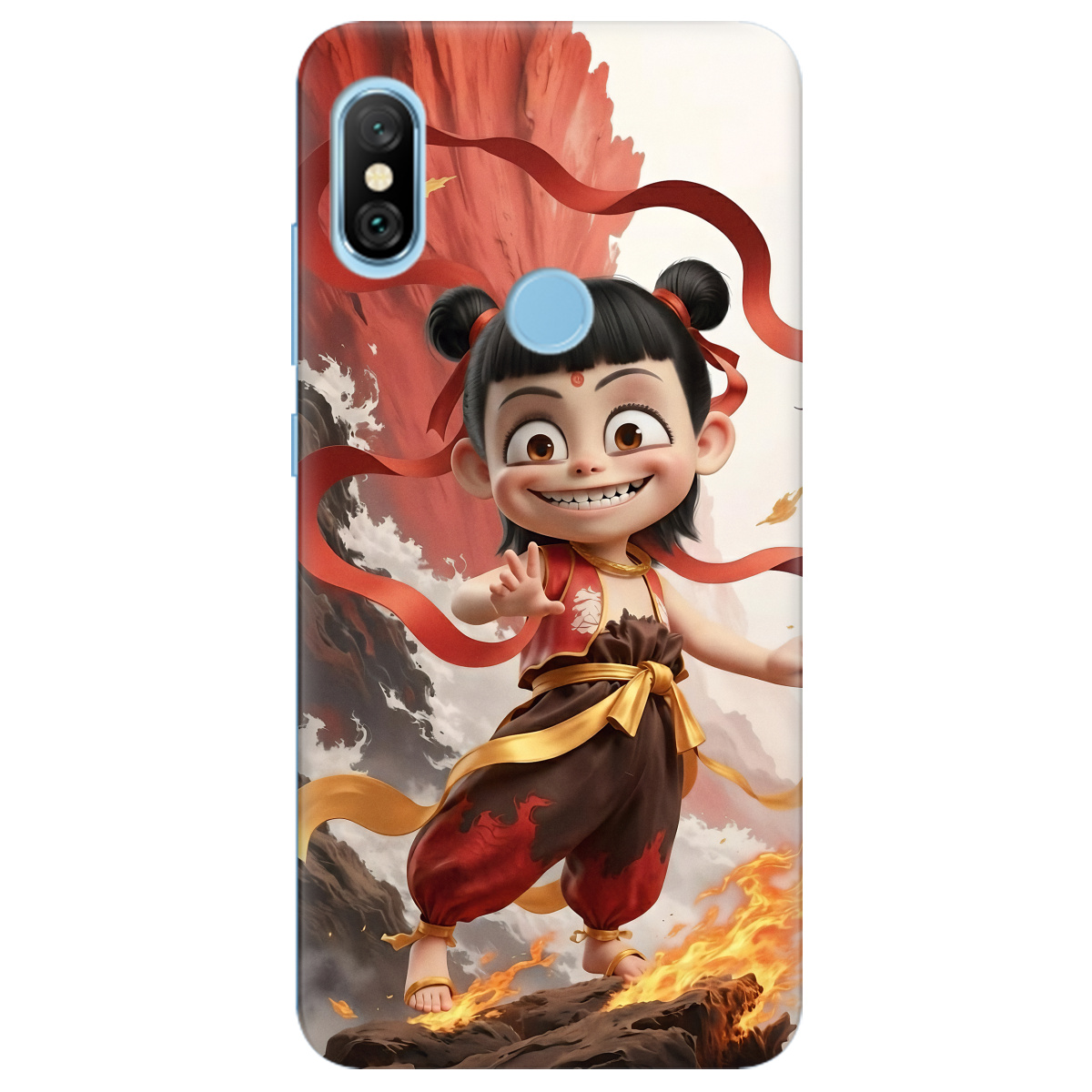 Чехол для Xiaomi Redmi Note 6 Pro прозрачный Огненная Нечжа - фото 1 - Чехлы для телефонов