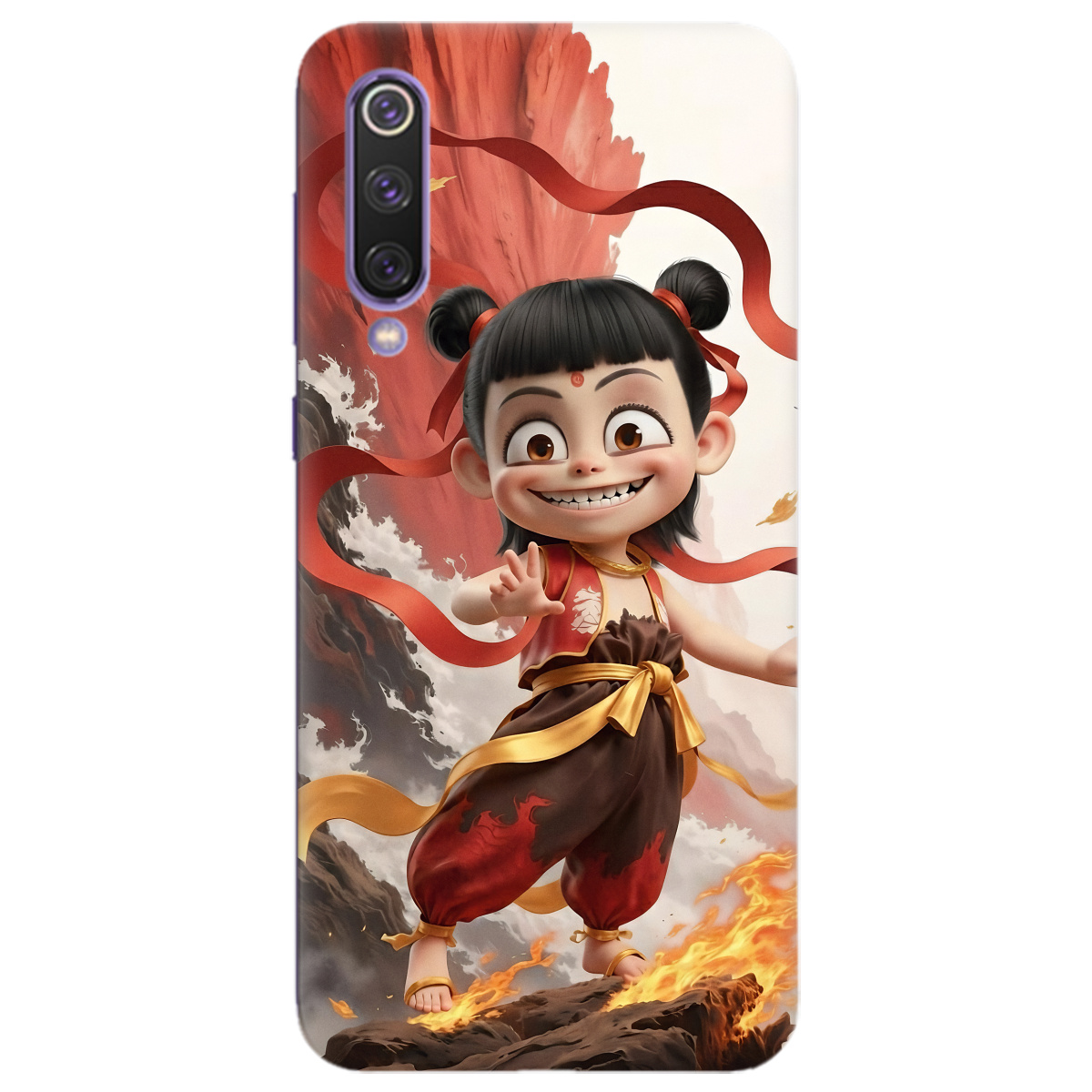 Чехол для Xiaomi Mi 9 SE прозрачный Огненная Нечжа - фото 1 - Чехлы для телефонов