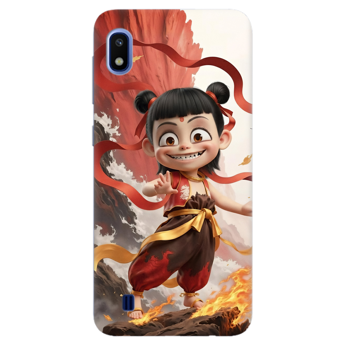 Чехол для Samsung Galaxy A10 прозрачный Огненная Нечжа - фото 1 - Чехлы для телефонов