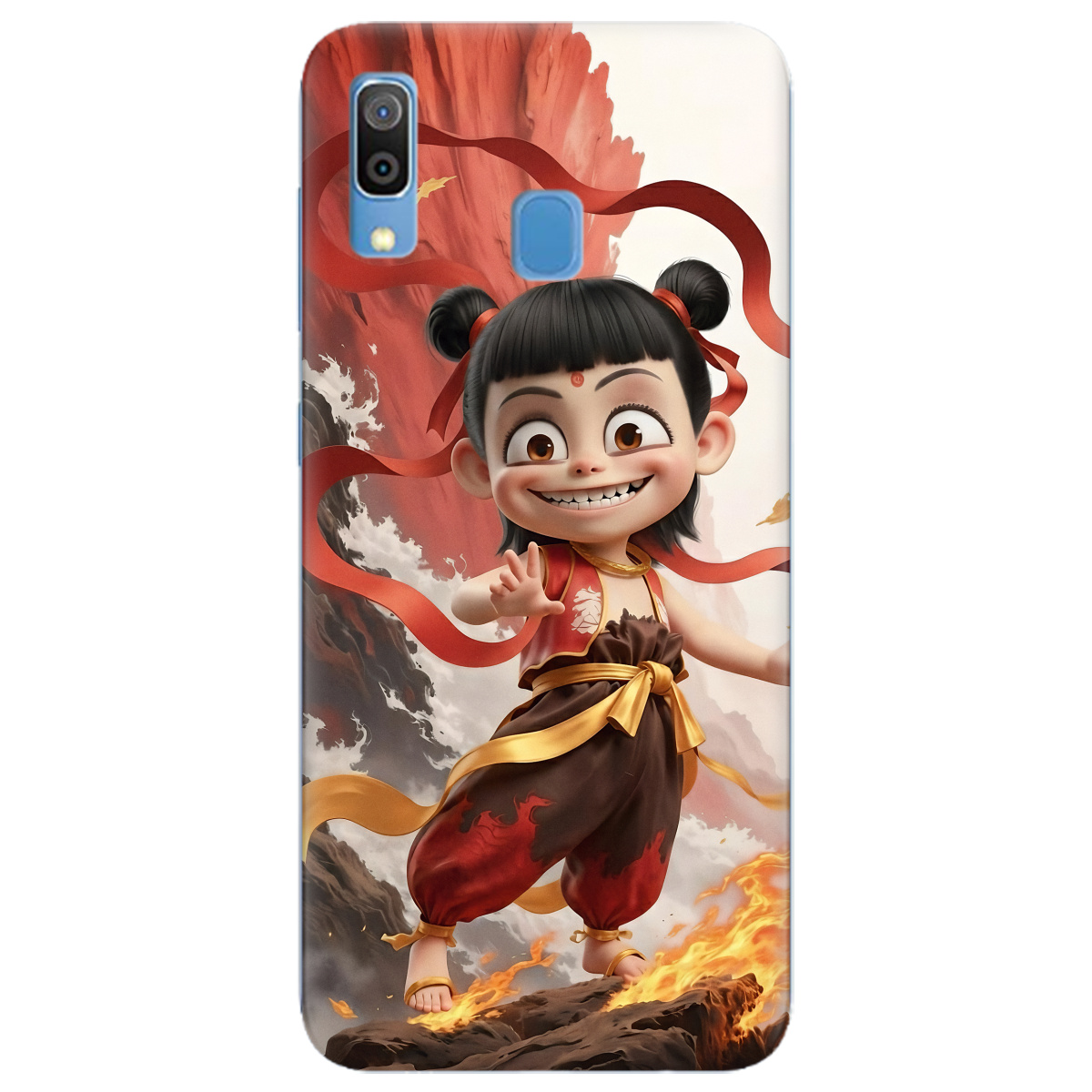 Чехол для Samsung Galaxy A20 прозрачный Огненная Нечжа - фото 1 - Чехлы для телефонов