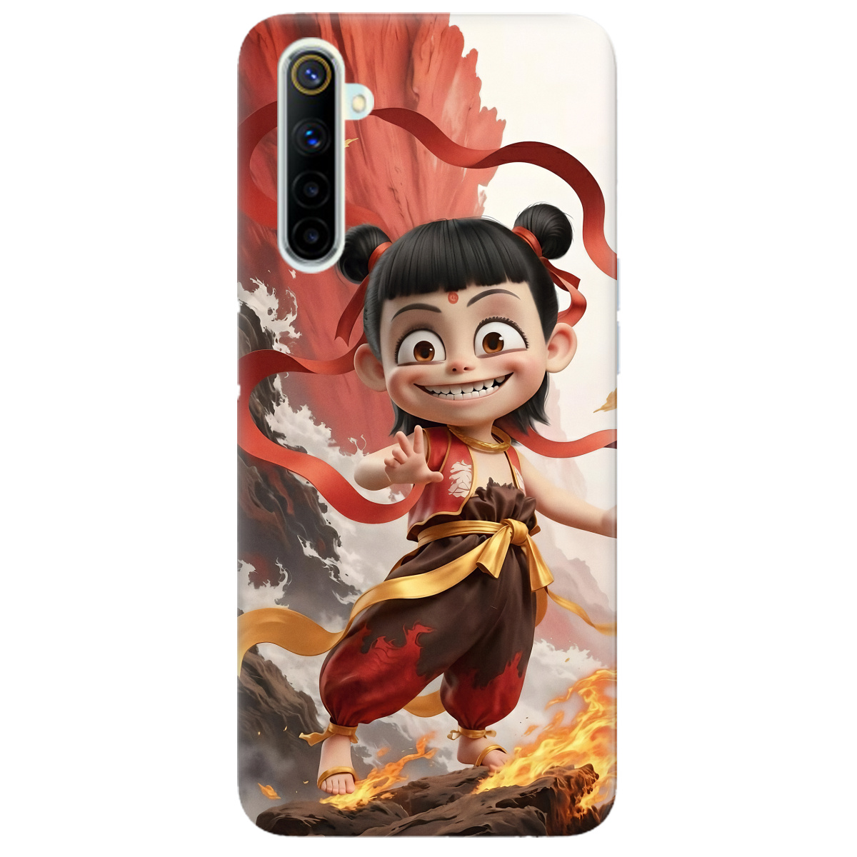 Чехол для Realme 6 прозрачный Огненная Нечжа - фото 1 Чехол для Realme 6 прозрачный Огненная Нечжа - фото 1 - Чехлы для телефонов