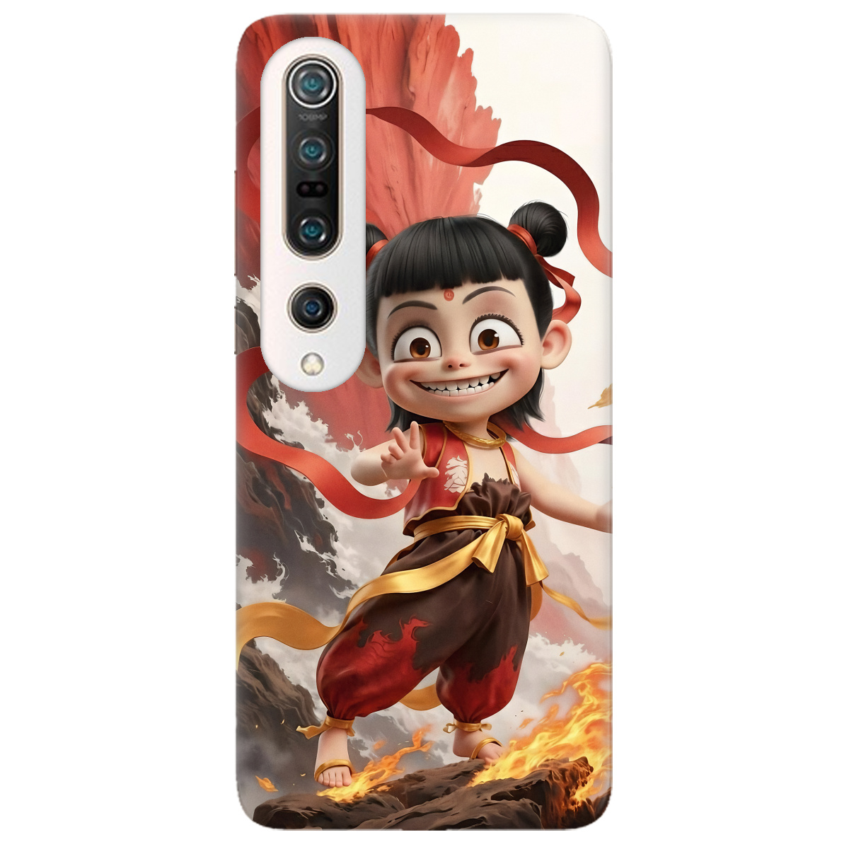 Чохол для Xiaomi Mi 10 прозорий Вогняна Нечжа - фото 1 Чохол для Xiaomi Mi 10 прозорий Вогняна Нечжа - фото 1 - Чохли для телефонів