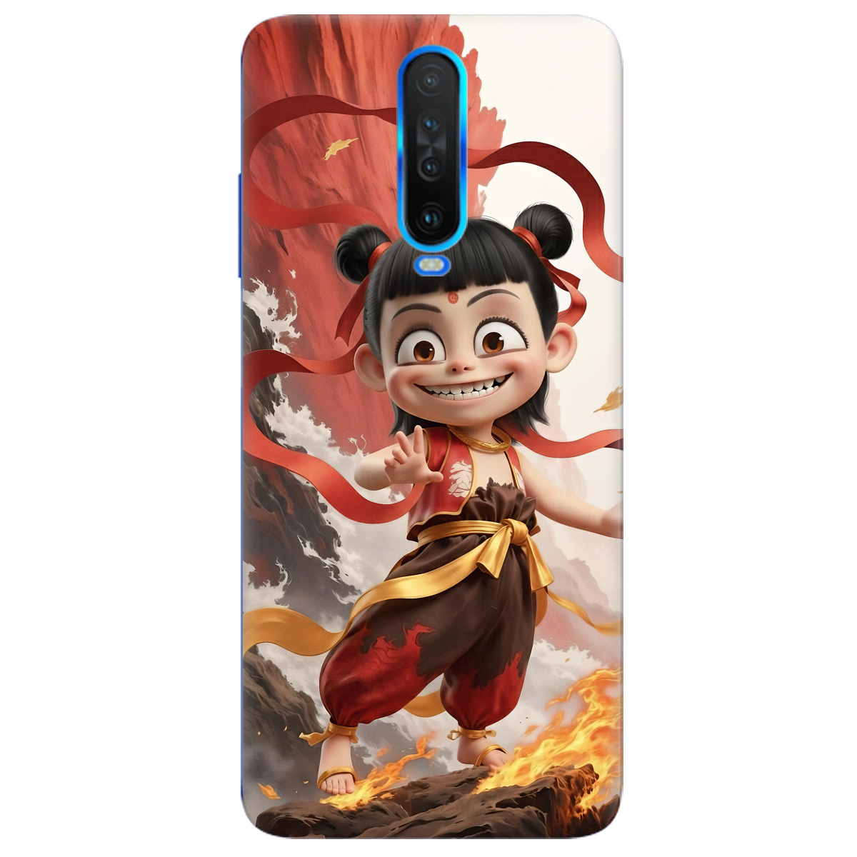 Чохол для Xiaomi Poco X2 прозорий Вогняна Нечжа - фото 1 - Чохли для телефонів