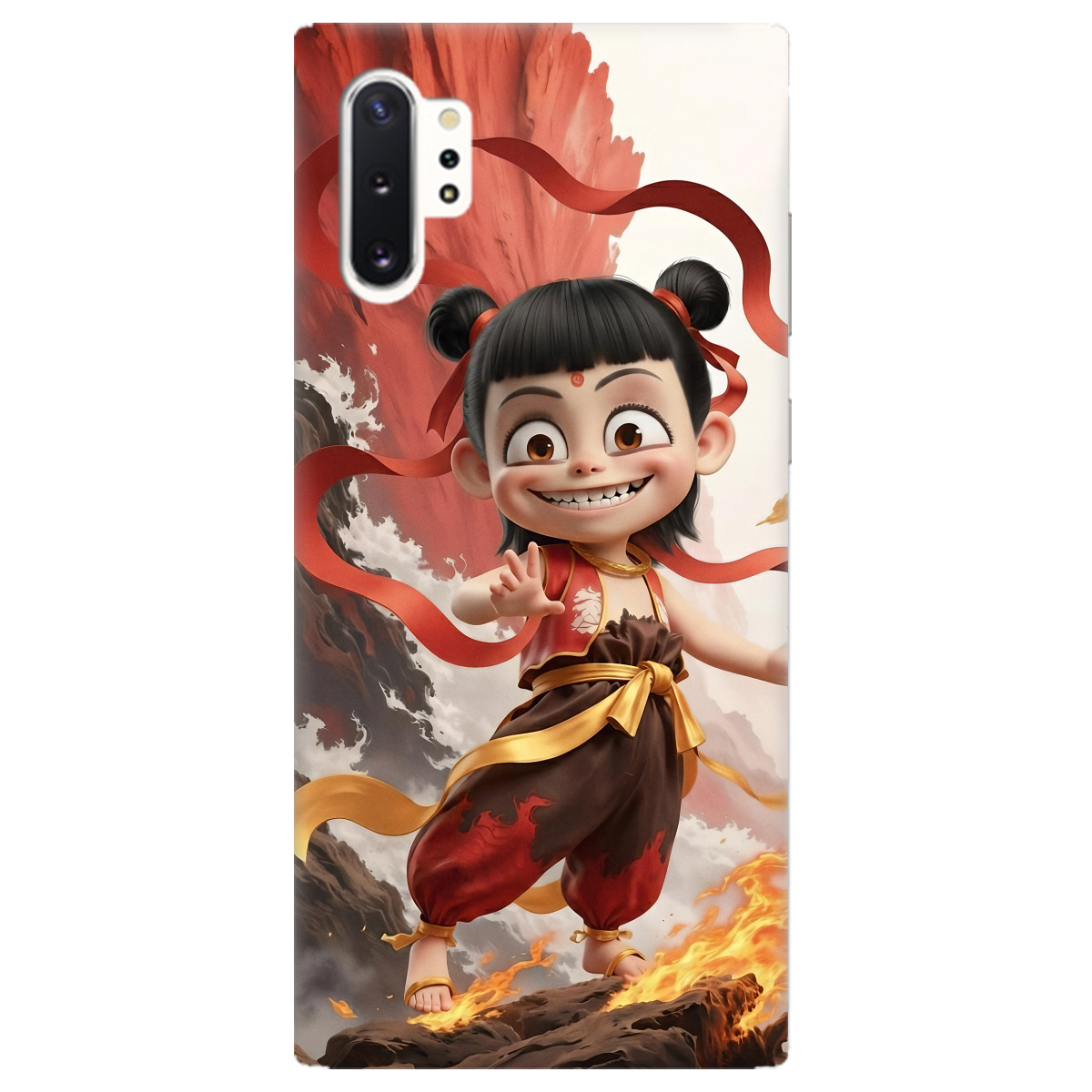Чехол для Samsung Galaxy Note 10 Plus прозрачный Огненная Нечжа - фото 1 - Чехлы для телефонов