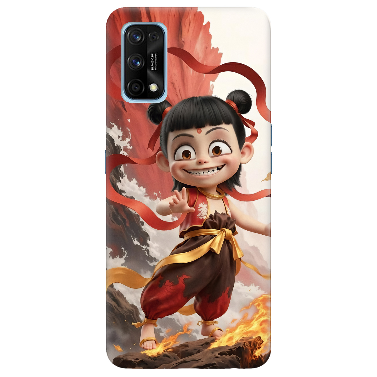 Чехол для Realme 7 Pro прозрачный Огненная Нечжа - фото 1 - Чехлы для телефонов