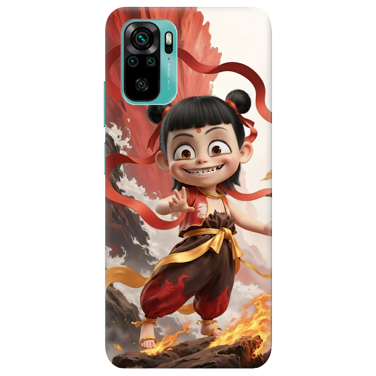 Чехол для Xiaomi Redmi Note 10s прозрачный Огненная Нечжа - фото 1 - Чехлы для телефонов