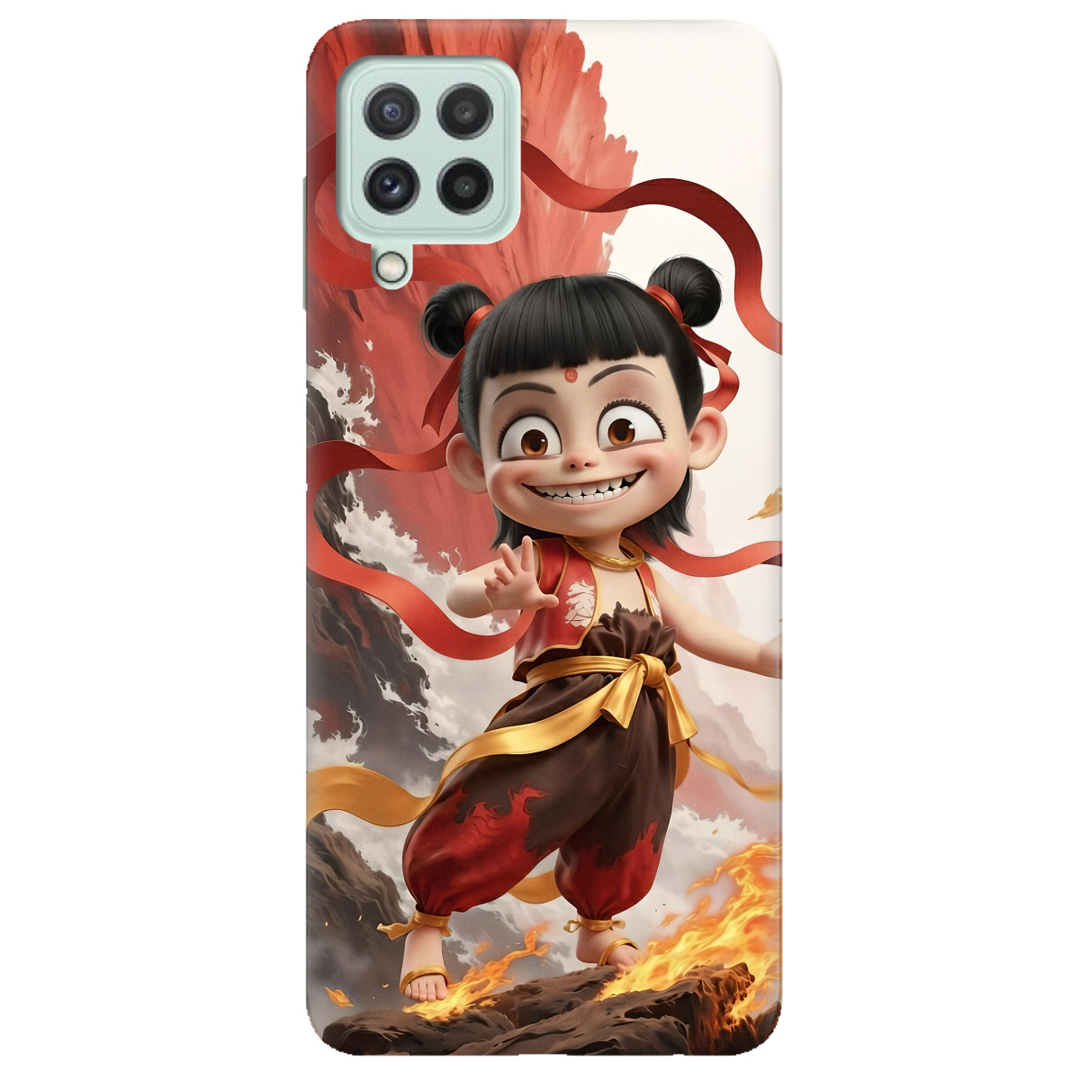 Чехол для Samsung Galaxy A22 4G прозрачный Огненная Нечжа - фото 1 - Чехлы для телефонов