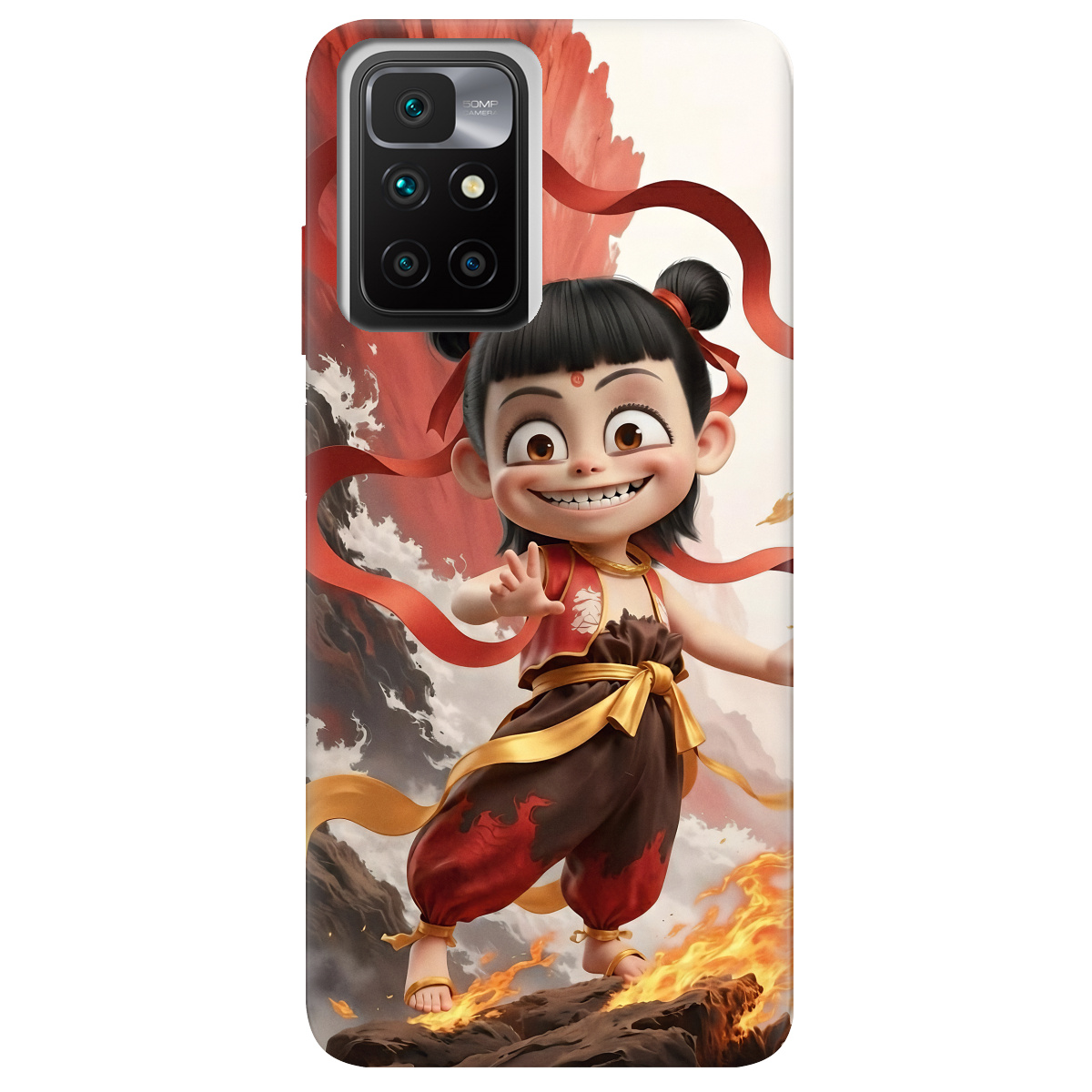 Чехол для Xiaomi Redmi 10 прозрачный Огненная Нечжа - фото 1 - Чехлы для телефонов