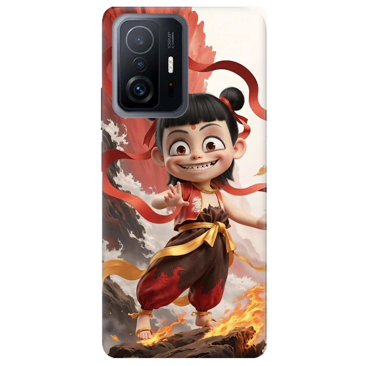 Чехол для Xiaomi 11T прозрачный Огненная Нечжа - фото 1 Чехол для Xiaomi 11T прозрачный Огненная Нечжа - фото 1 - Чехлы для телефонов