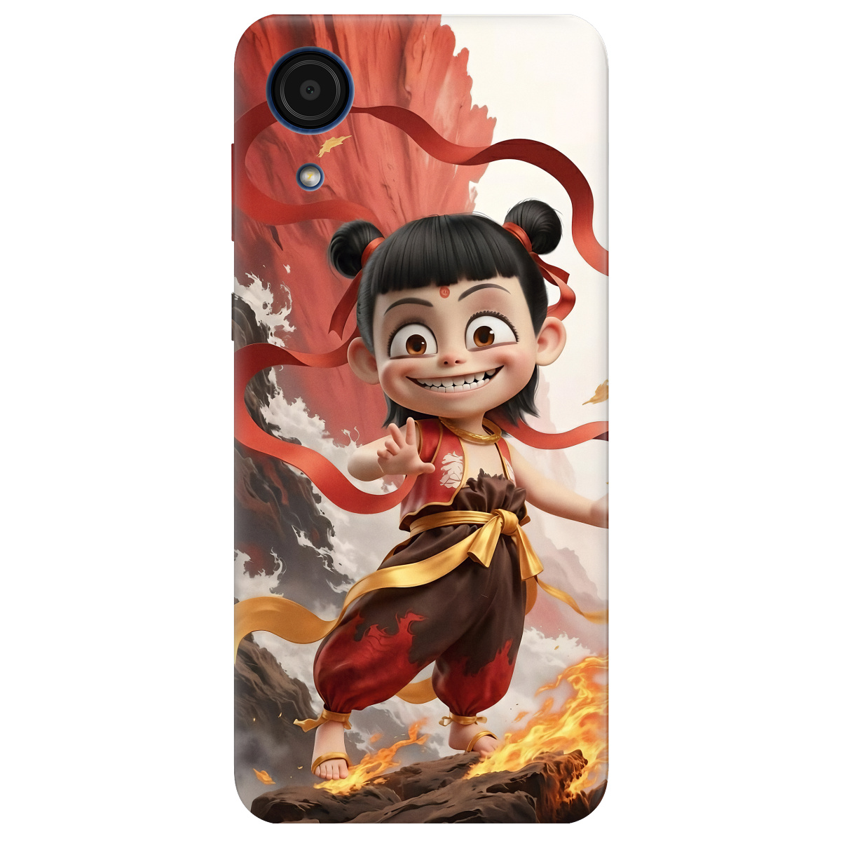 Чехол для Samsung Galaxy А03 Core прозрачный Огненная Нечжа - фото 1 - Чехлы для телефонов