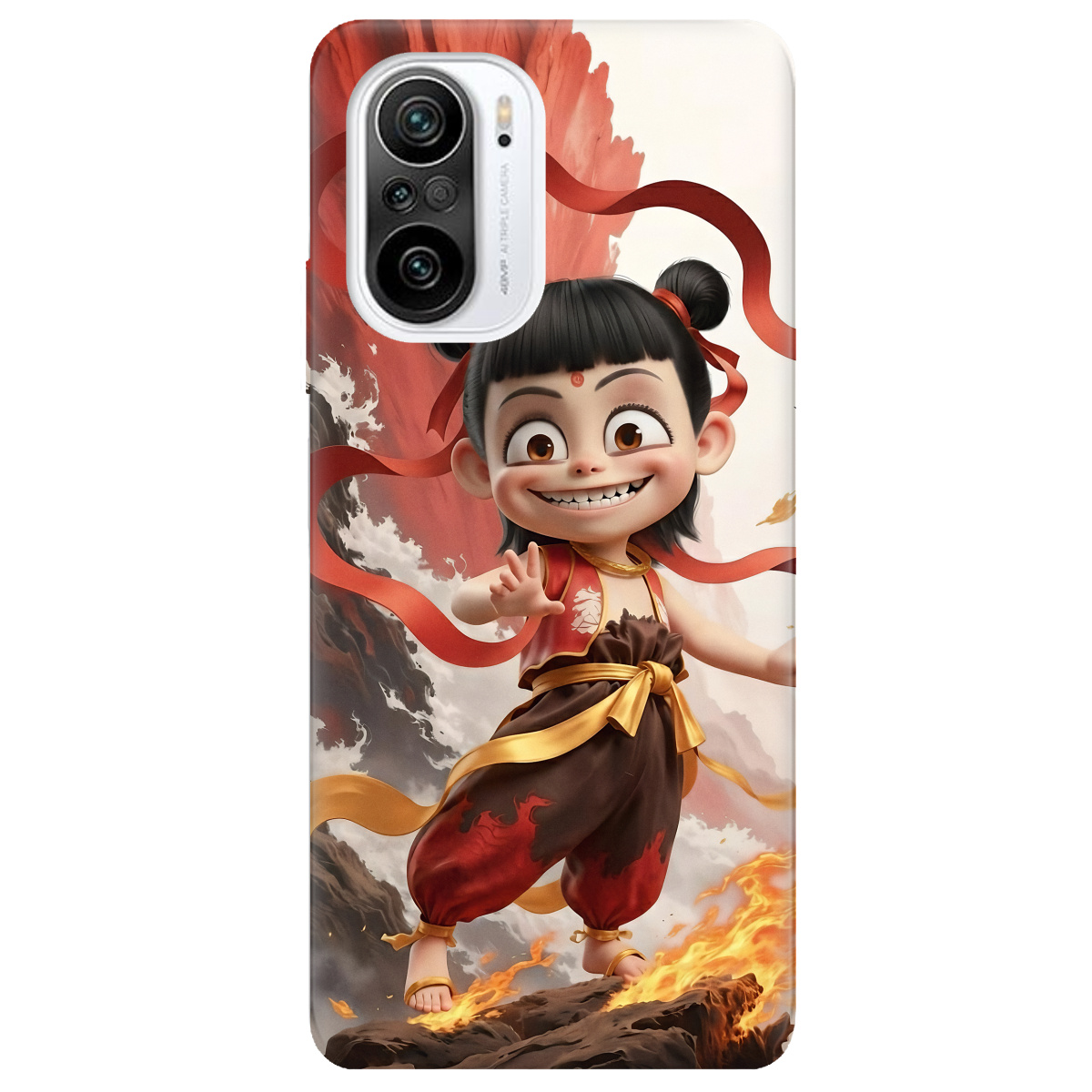 Чохол для Xiaomi Poco F3 прозорий Вогняна Нечжа - фото 1 - Чохли для телефонів