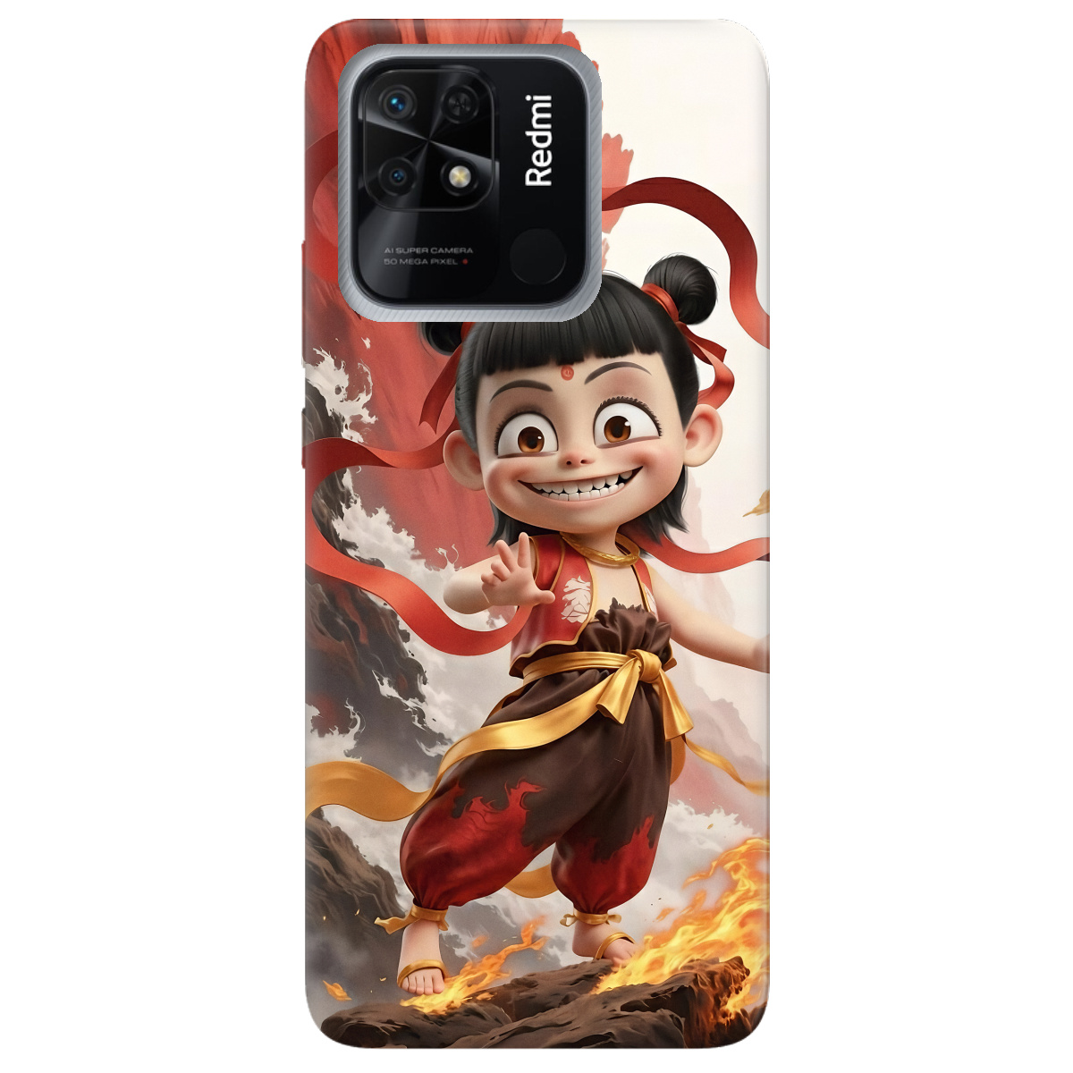 Чохол для Xiaomi Redmi 10C прозорий Вогняна Нечжа - фото 1 - Чохли для телефонів