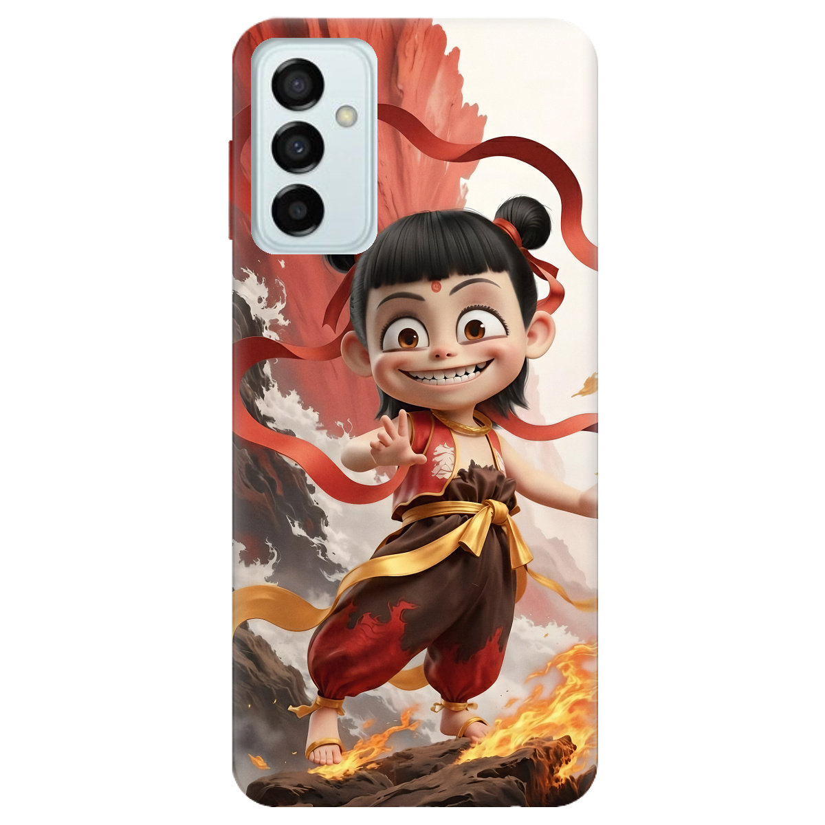 Чехол для Samsung Galaxy M13 4G прозрачный Огненная Нечжа - фото 1 - Чехлы для телефонов