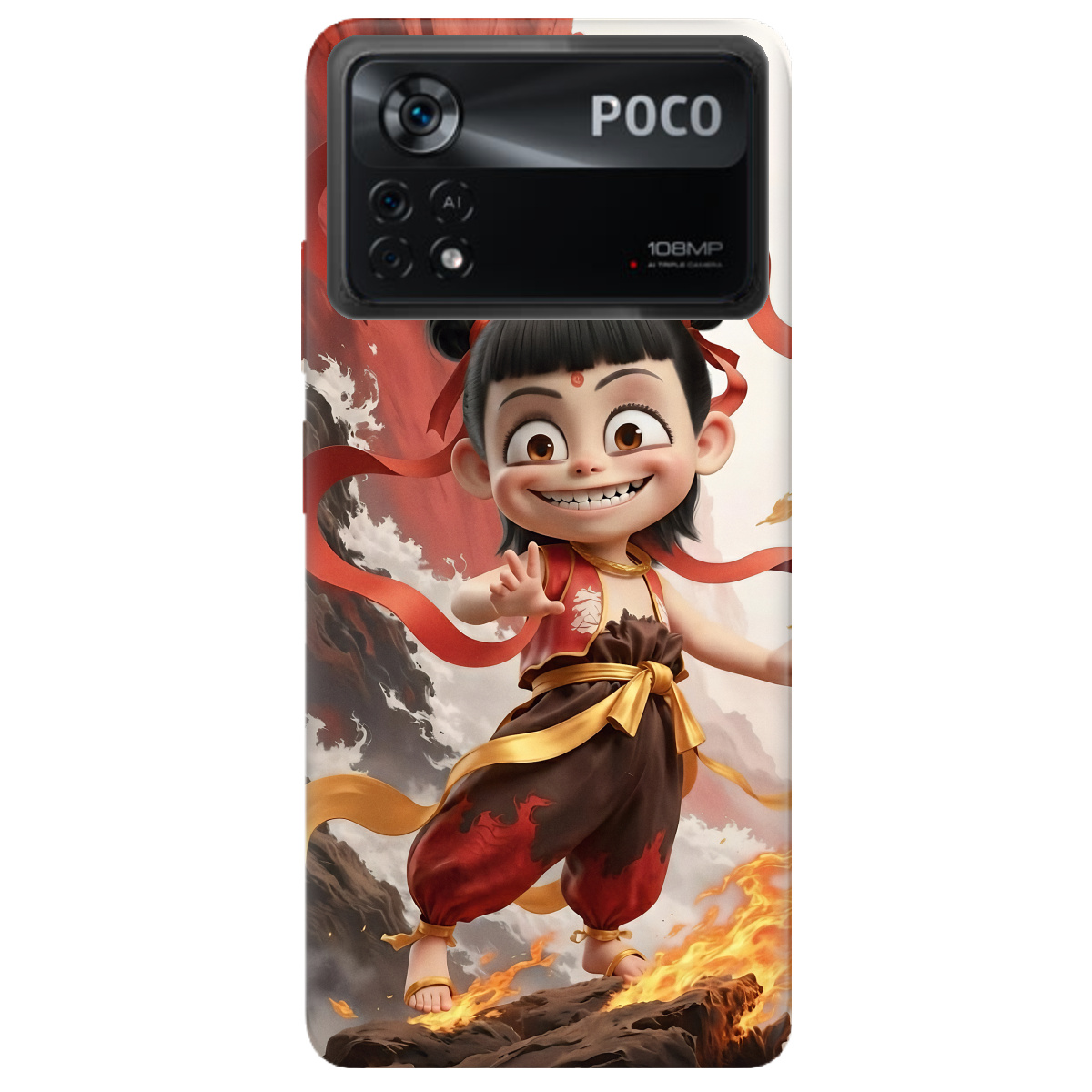 Чохол для Xiaomi Poco X4 Pro 5G прозорий Вогняна Нечжа - фото 1 - Чохли для телефонів