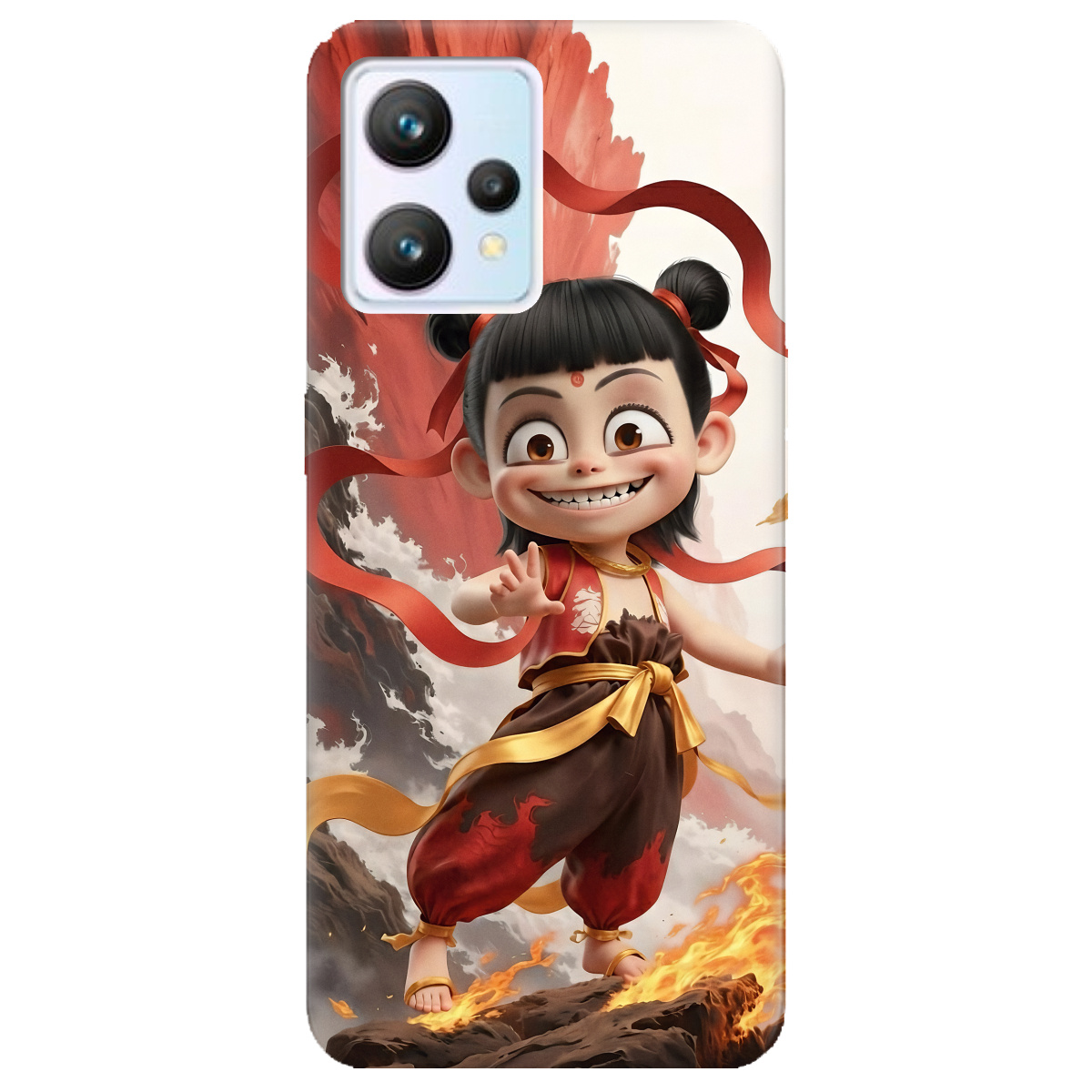 Чохол для Realme 9 Pro Plus прозорий Вогняна Нечжа - фото 1 Чохол для Realme 9 Pro Plus прозорий Вогняна Нечжа - фото 1 - Чохли для телефонів