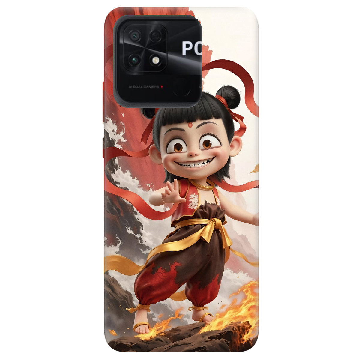 Чехол для Xiaomi Poco C40 прозрачный Огненная Нечжа - фото 1 Чехол для Xiaomi Poco C40 прозрачный Огненная Нечжа - фото 1 - Чехлы для телефонов