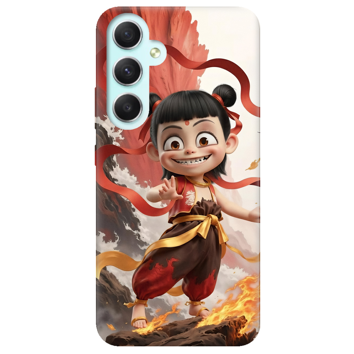 Чехол для Samsung Galaxy A34 прозрачный Огненная Нечжа - фото 1 - Чехлы для телефонов