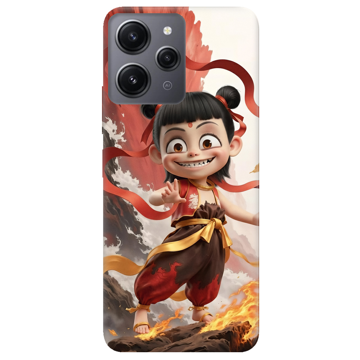 Чехол для Xiaomi Redmi 12 прозрачный Огненная Нечжа - фото 1 - Чехлы для телефонов