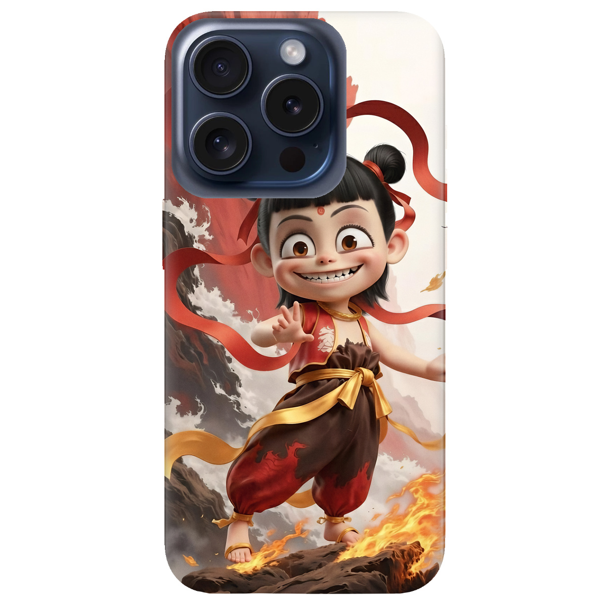 Чехол для Apple iPhone 15 Pro Max прозрачный Огненная Нечжа - фото 1 - Чехлы для телефонов