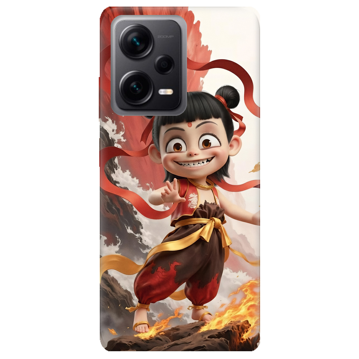 Чехол для Xiaomi Redmi Note 12 Pro + 5G прозрачный Огненная Нечжа - фото 1 - Чехлы для телефонов