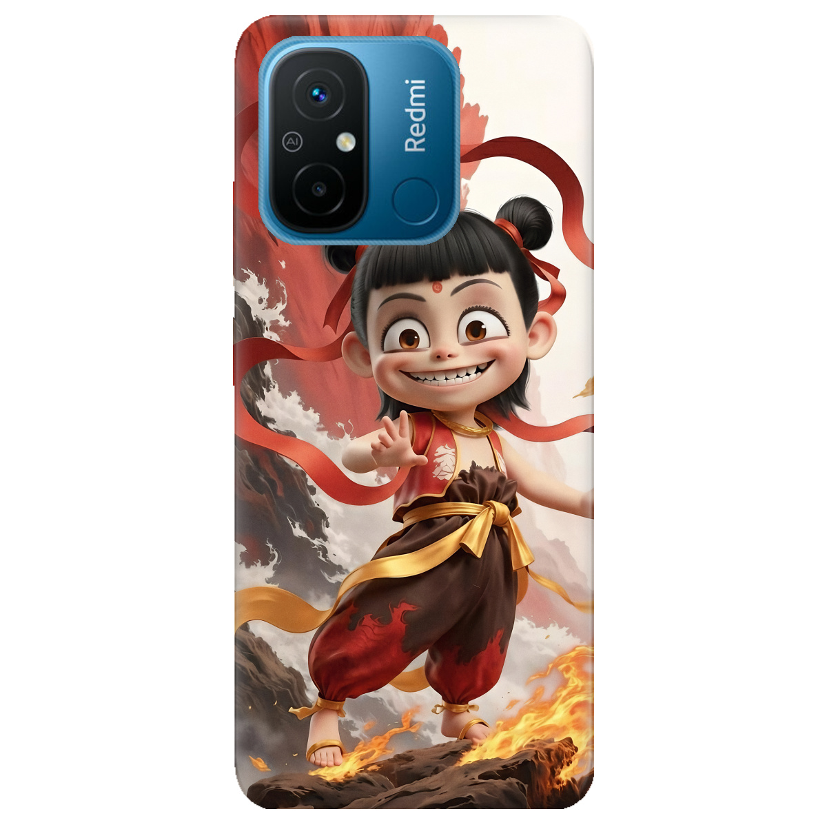 Чехол для Xiaomi Redmi 12C прозрачный Огненная Нечжа - фото 1 Чехол для Xiaomi Redmi 12C прозрачный Огненная Нечжа - фото 1 - Чехлы для телефонов