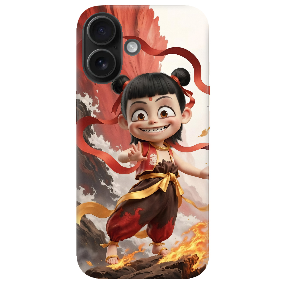 Чехол для Apple iPhone 16 Plus прозрачный Огненная Нечжа - фото 1 - Чехлы для телефонов