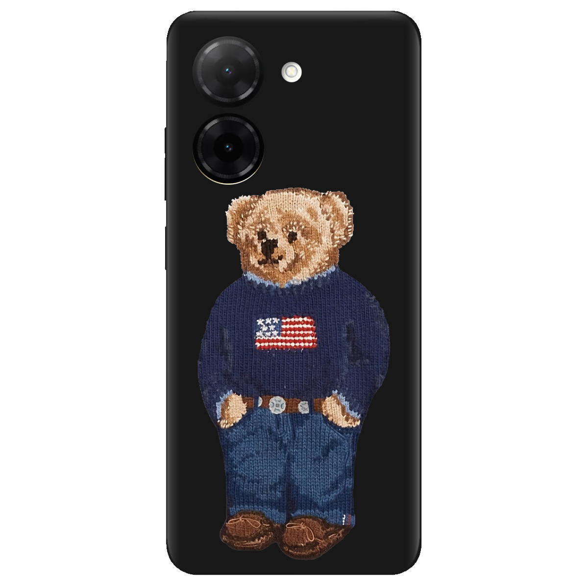 Чохол для Xiaomi Redmi A5 чорний матовий soft touch Американський ведмедик - фото 1 - Чохли для телефонів