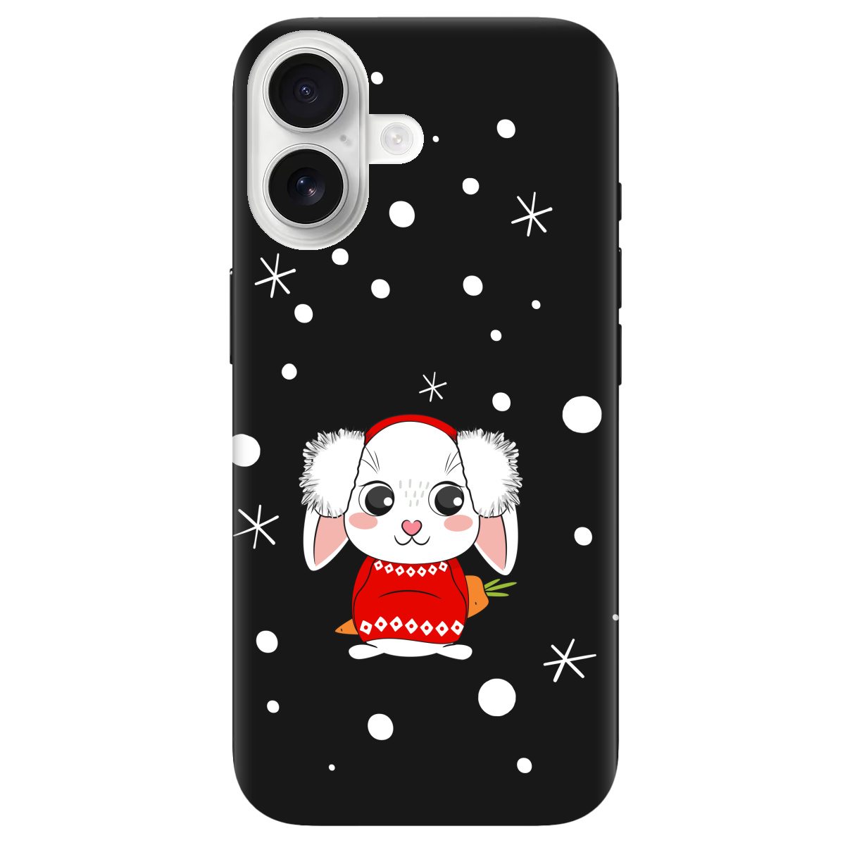 Чехол для Apple iPhone 17 черный матовый soft touch My bunny - фото 1 - Чехлы для телефонов