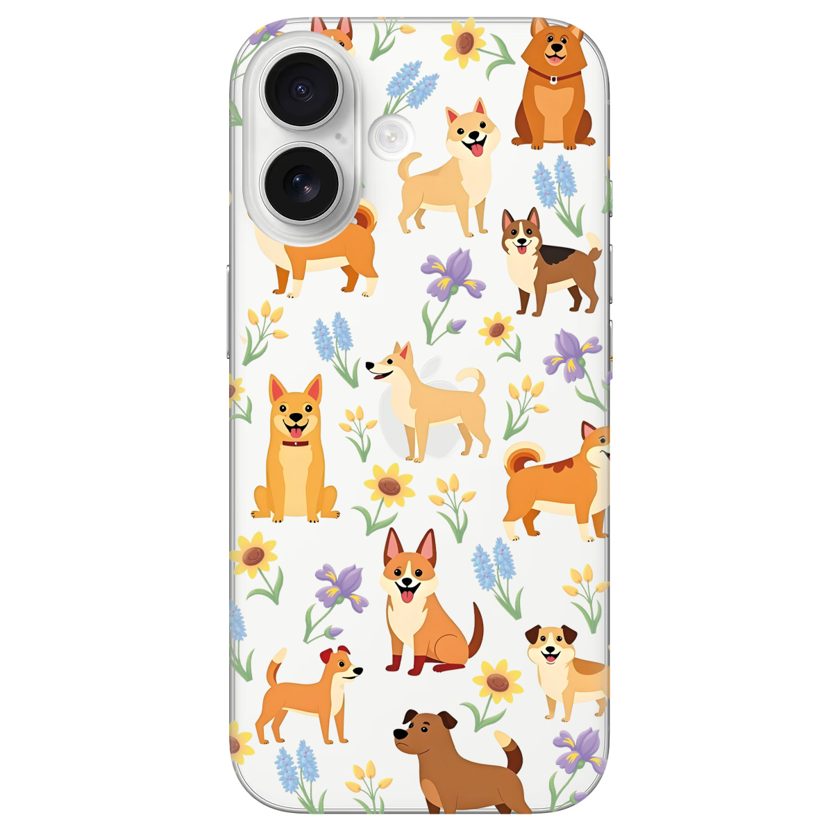 Чохол для Apple iPhone 17 прозорий Blooming Puppies - фото 1 - Чохли для телефонів