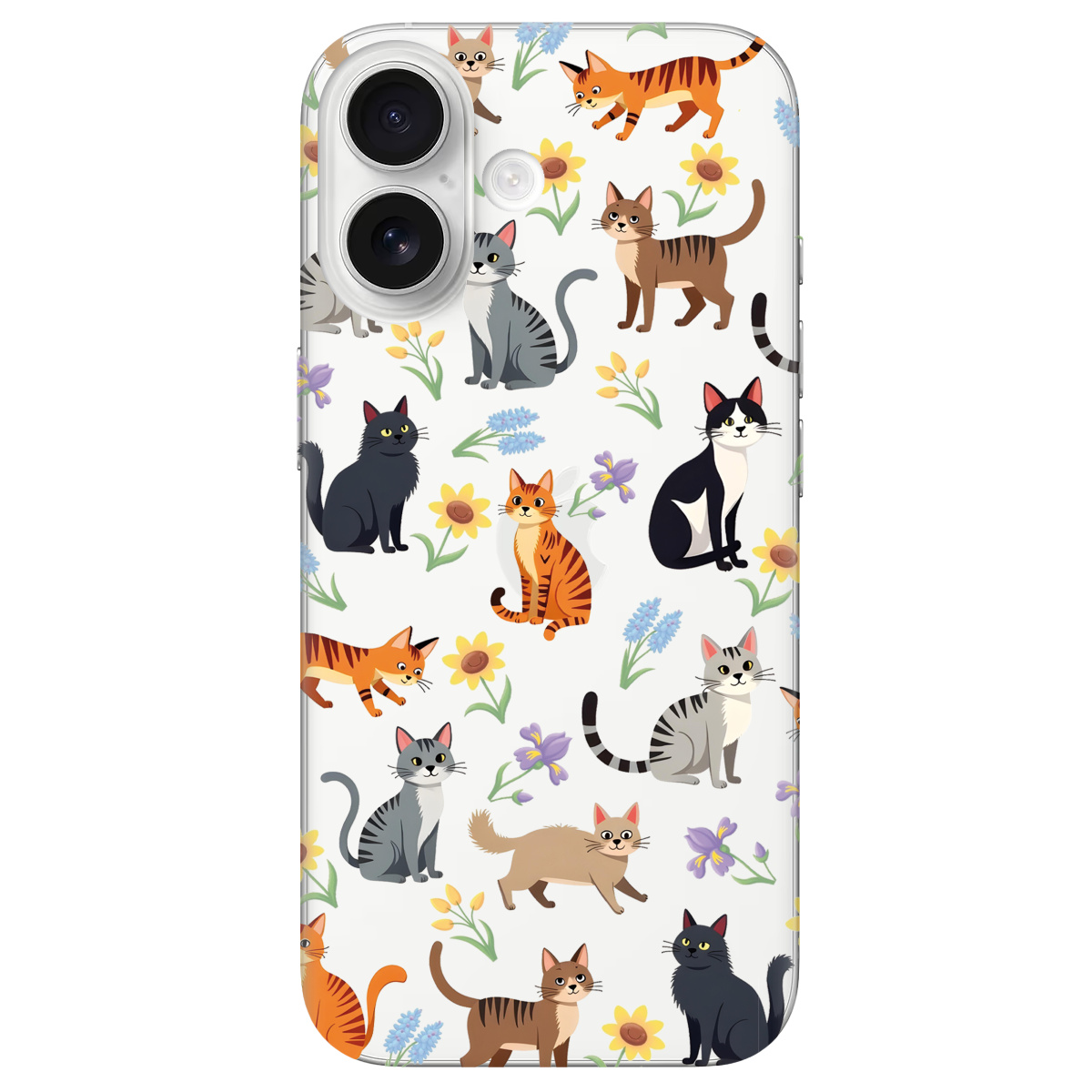 Чохол для Apple iPhone 17 прозорий Blooming Kittens - фото 1 - Чохли для телефонів