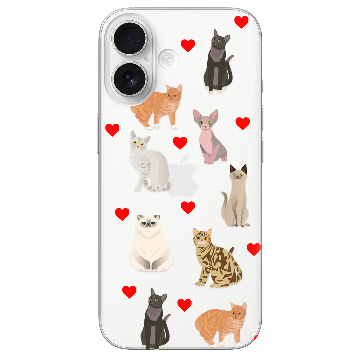 Чохол для Apple iPhone 17 прозорий Любов у кожному мяу - фото 1 - Чохли для телефонів