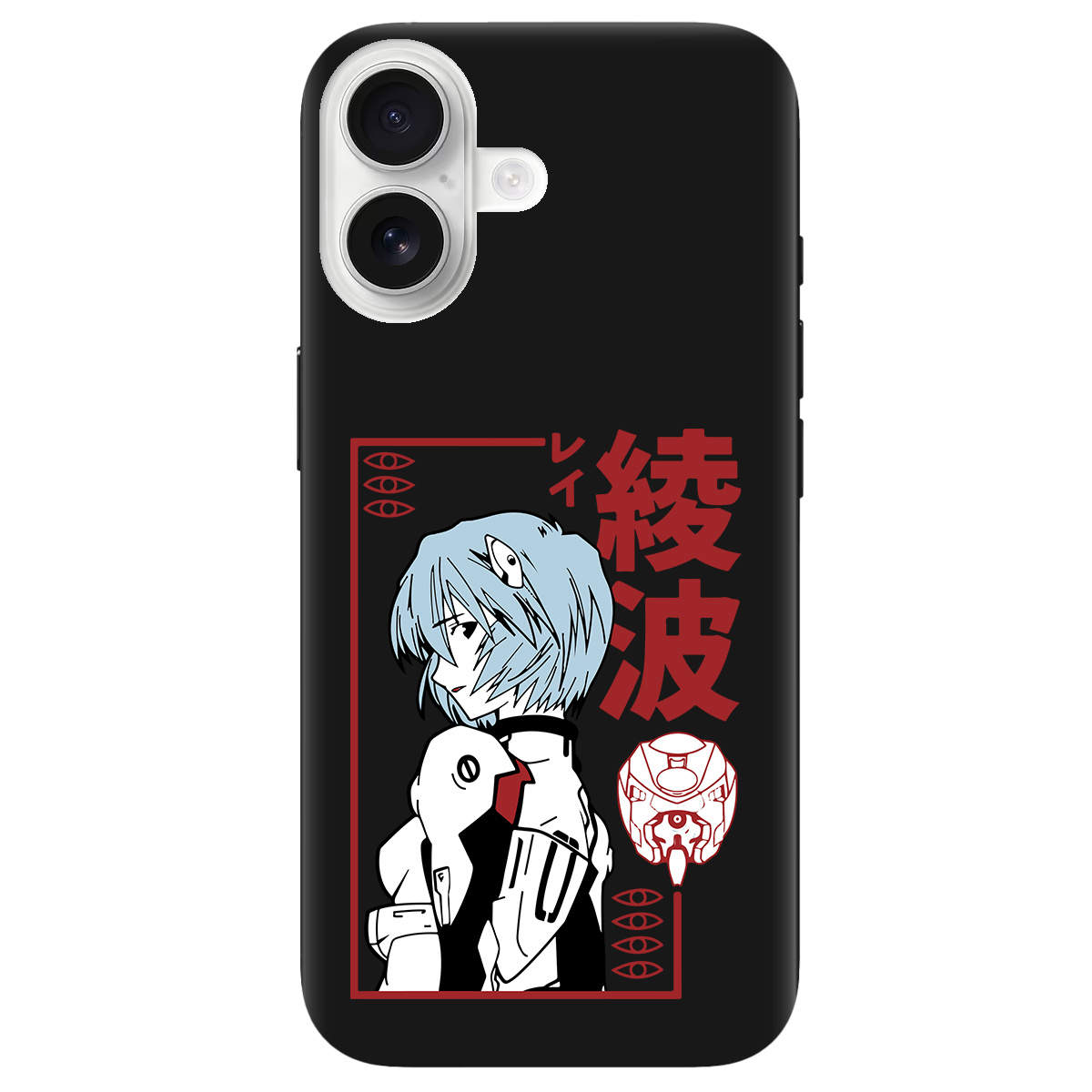 Чехол для Apple iPhone 17 черный матовый soft touch Аянамі Рей - фото 1 - Чехлы для телефонов