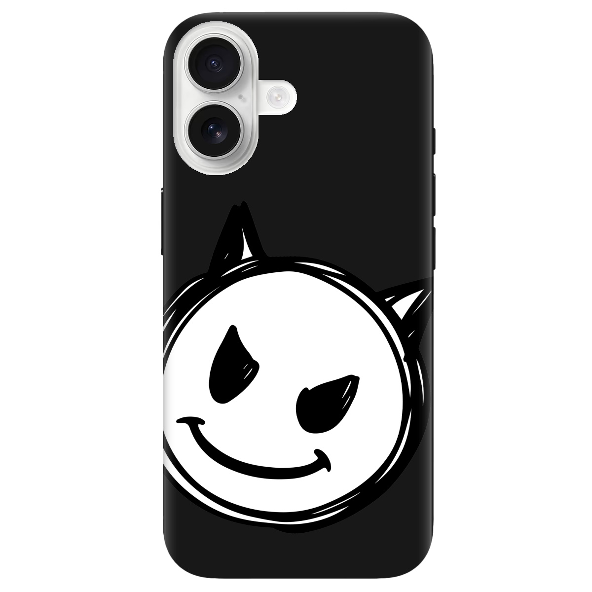 Чехол для Apple iPhone 17 черный матовый soft touch Настроение чертенка - фото 1 - Чехлы для телефонов